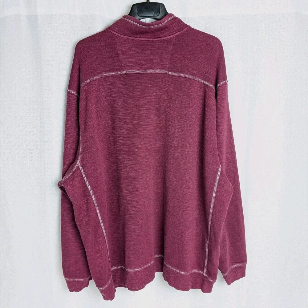 Tommy Bahama Men's Tobago Bay Half Zip Burgundy Sweatshirt Sweater Men's Sz 3XLB